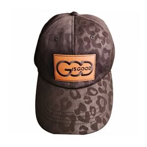 God Is Good Patch Leopard Print Adjustable Cap